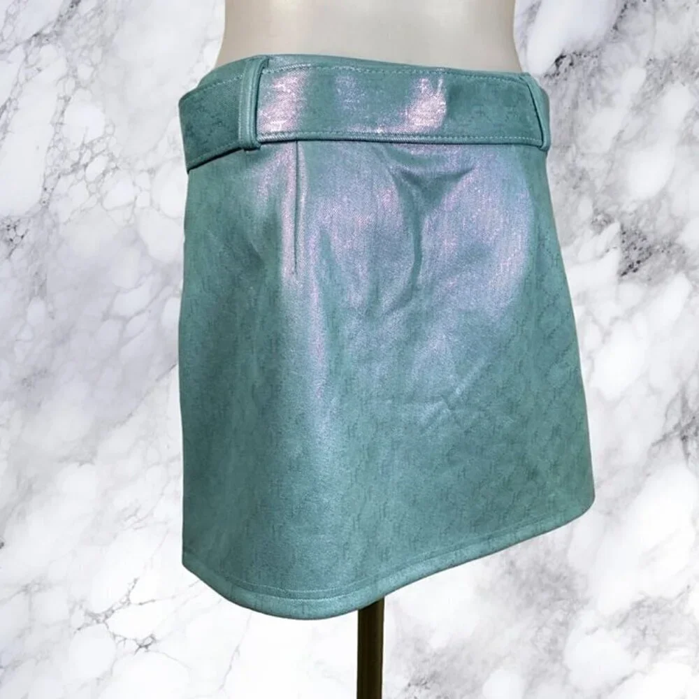 Superdown Kiki Mini Skirt - Metallic Blue